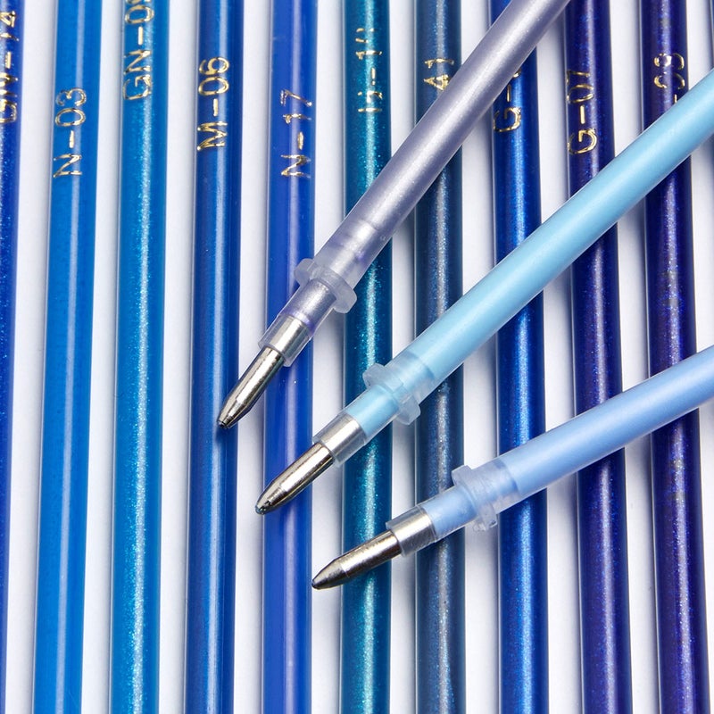 OfficeGoods Gel Pen Refills - 24 Individual Colors - Fits Most Gel Pens - Fast Drying Ink - Perfect for Artists, Adult & Kids Coloring Books, Mandalas, Nature - 2 Pack - Blues - Image 3